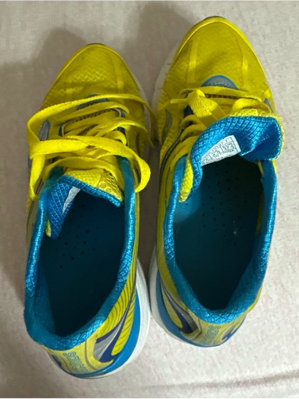 Saucony Kids Yellow and Blue Lace-Up Sneakers